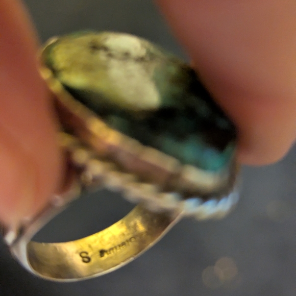 Vintage Navajo Native Turquoise Ring Size 10 - Picture 11 of 11